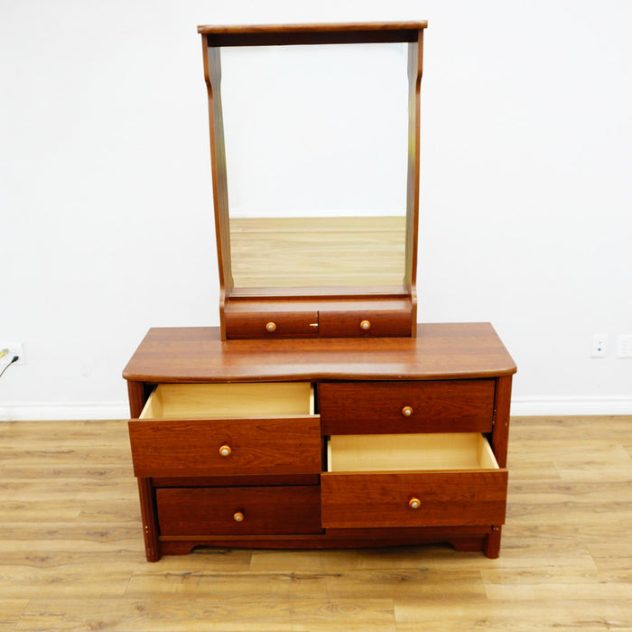 51x19x30-Inch 8‑Drawer Wood Dresser with 28x6x42-Inch Mirror