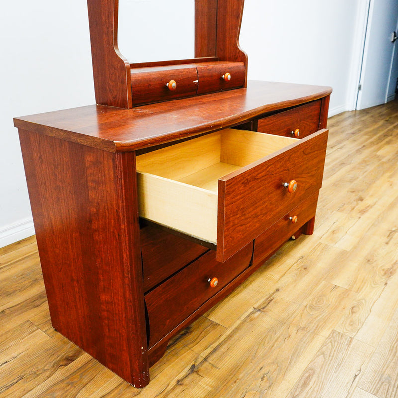 51x19x30-Inch 8‑Drawer Wood Dresser with 28x6x42-Inch Mirror