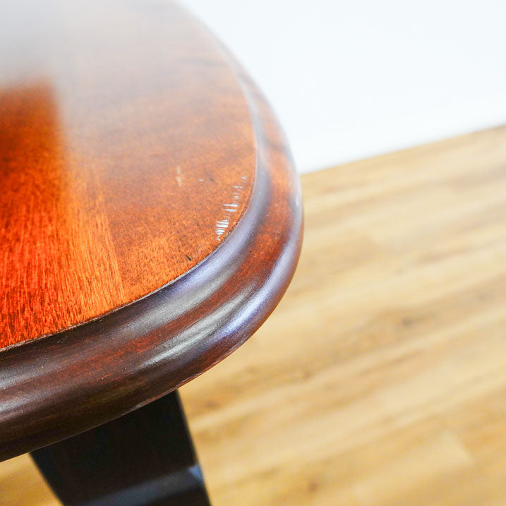 60-80-Inch Dining Table in Dark Wood with Leaf and 4 High-back Chairs
