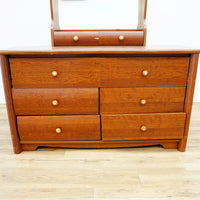 51x19x30-Inch 8‑Drawer Wood Dresser with 28x6x42-Inch Mirror