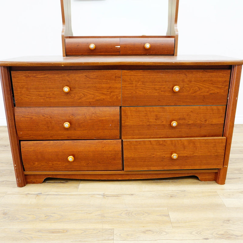 51x19x30-Inch 8‑Drawer Wood Dresser with 28x6x42-Inch Mirror