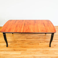 60-80-Inch Dining Table in Dark Wood with Leaf and 4 High-back Chairs