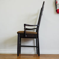 60-80-Inch Dining Table in Dark Wood with Leaf and 4 High-back Chairs