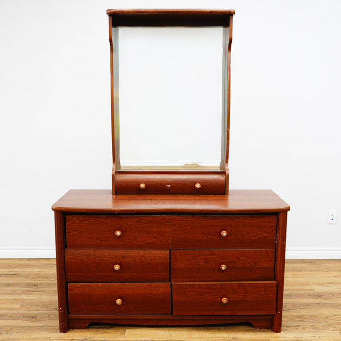 51x19x30-Inch 8‑Drawer Wood Dresser with 28x6x42-Inch Mirror