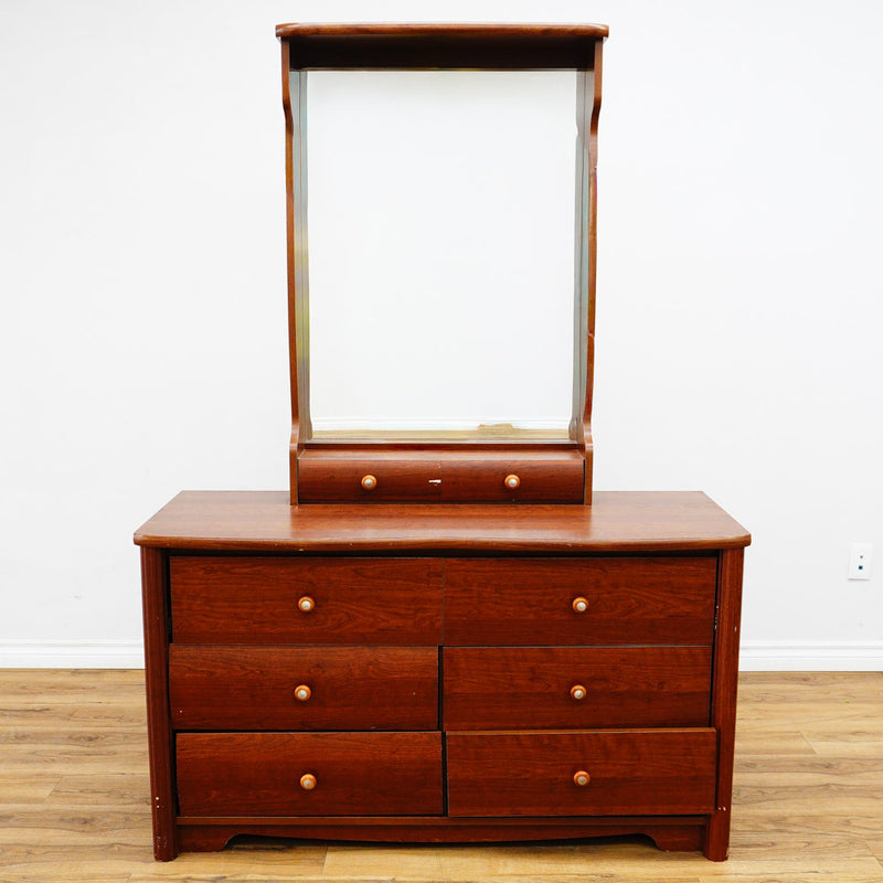 51x19x30-Inch 8‑Drawer Wood Dresser with 28x6x42-Inch Mirror