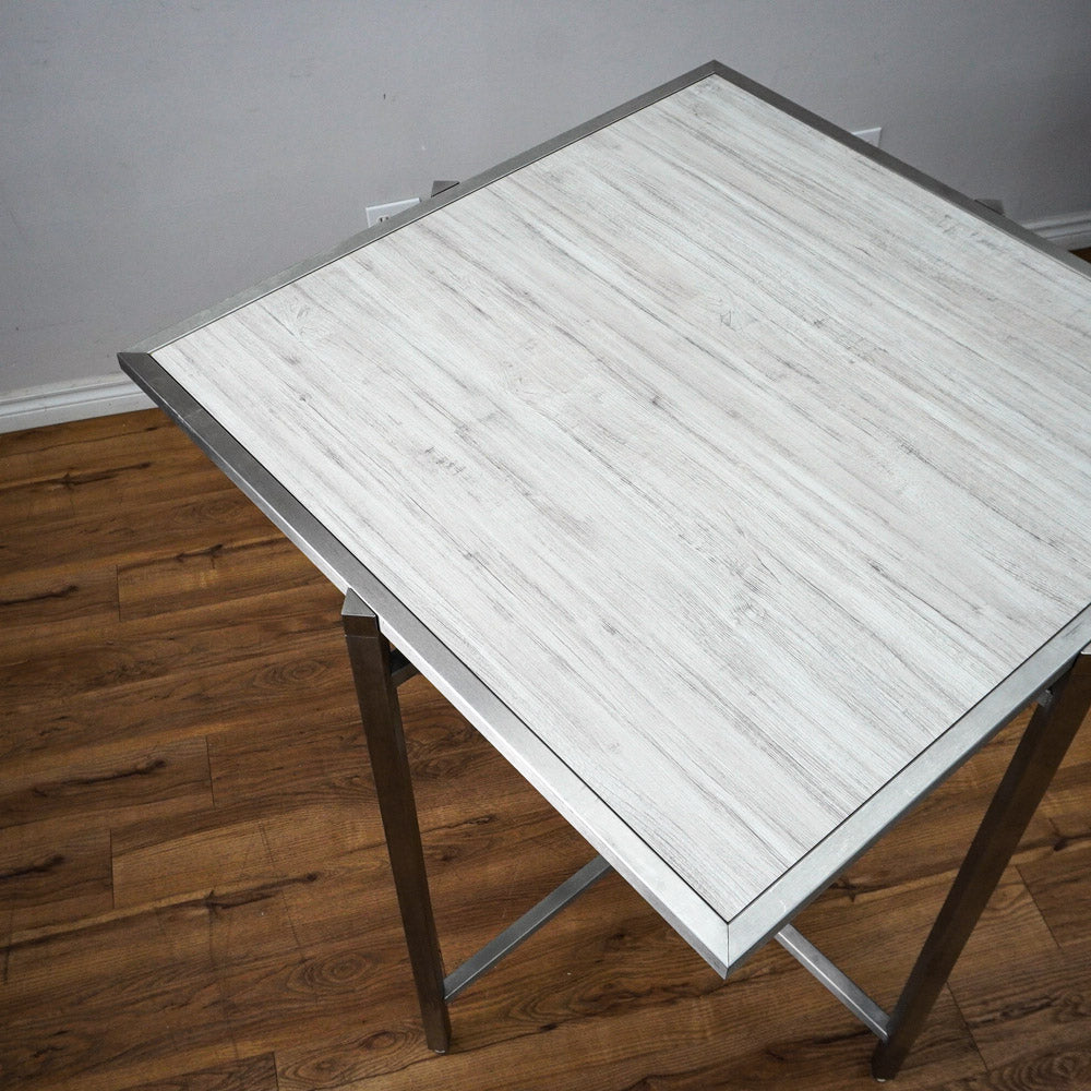 38in. Square Reversible Mixed Grey Laminate Table, Collapsible Metal Frame