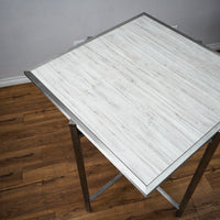 38in. Square Reversible Mixed Grey Laminate Table, Collapsible Metal Frame