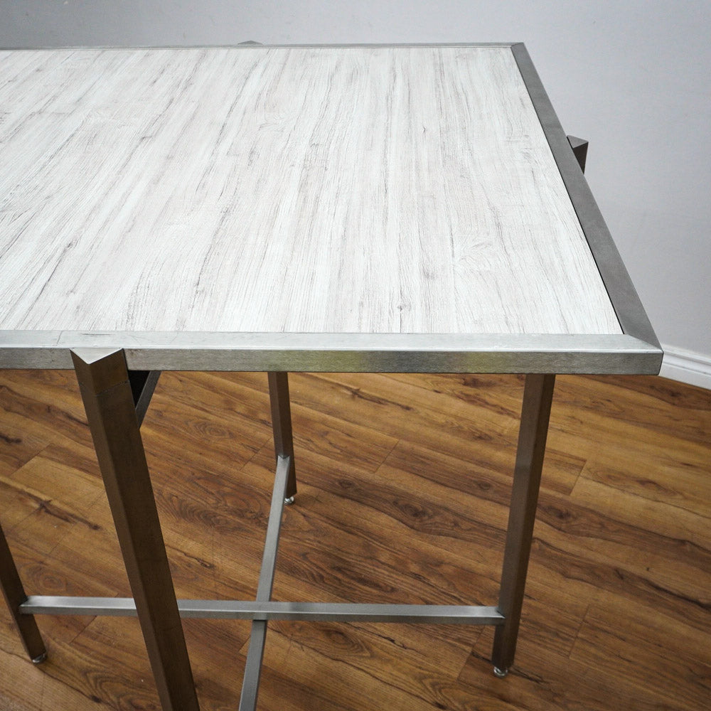 38in. Square Reversible Mixed Grey Laminate Table, Collapsible Metal Frame