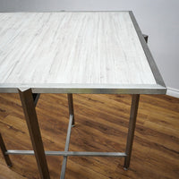 38in. Square Reversible Mixed Grey Laminate Table, Collapsible Metal Frame
