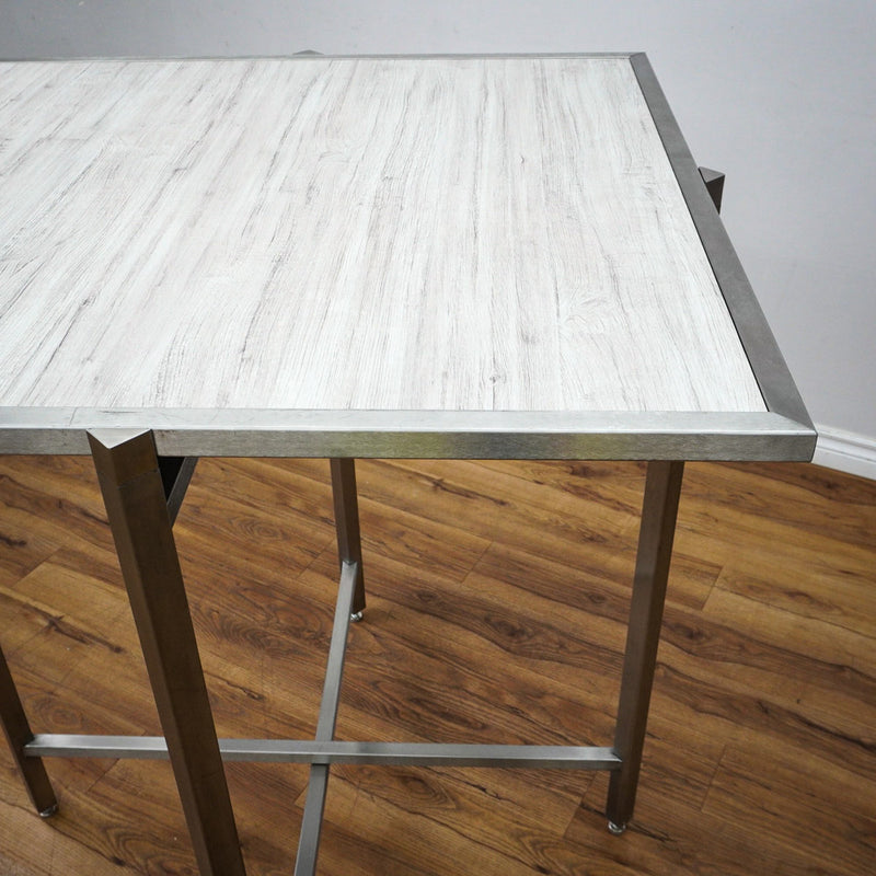 38in. Square Reversible Mixed Grey Laminate Table, Collapsible Metal Frame