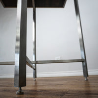 38in. Square Reversible Mixed Grey Laminate Table, Collapsible Metal Frame