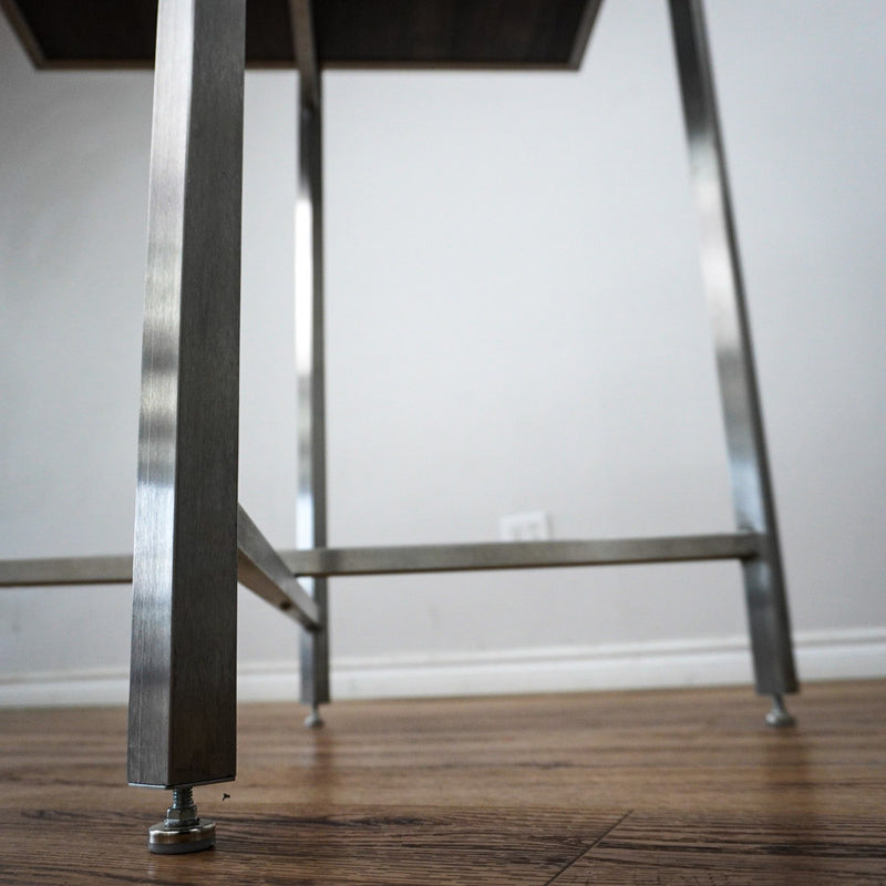 38in. Square Reversible Mixed Grey Laminate Table, Collapsible Metal Frame