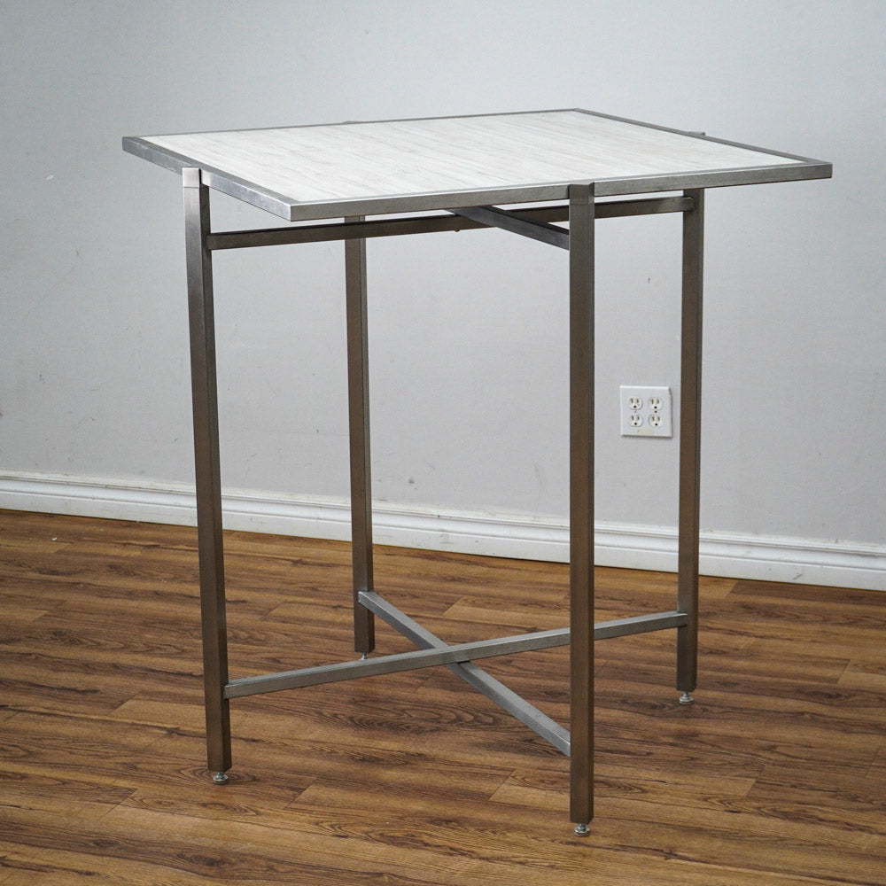 38in. Square Reversible Mixed Grey Laminate Table, Collapsible Metal Frame
