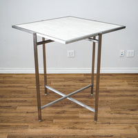 38in. Square Reversible Mixed Grey Laminate Table, Collapsible Metal Frame