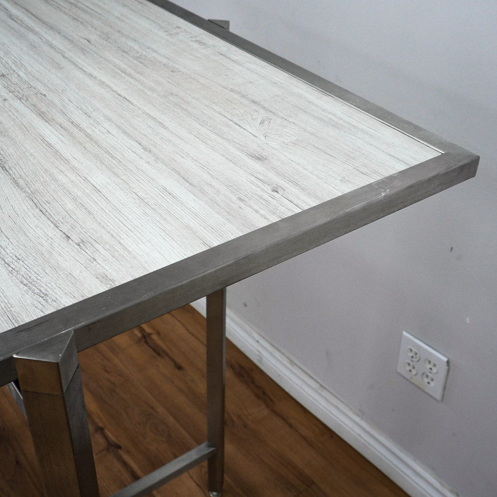 38in. Square Reversible Mixed Grey Laminate Table, Collapsible Metal Frame