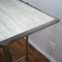 38in. Square Reversible Mixed Grey Laminate Table, Collapsible Metal Frame