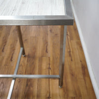 38in. Square Reversible Mixed Grey Laminate Table, Collapsible Metal Frame