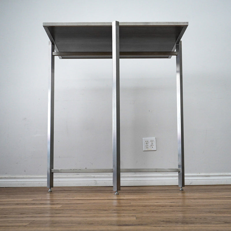 38in. Square Reversible Mixed Grey Laminate Table, Collapsible Metal Frame
