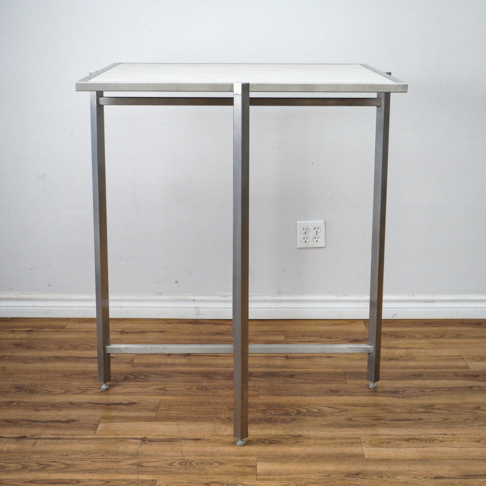 38in. Square Reversible Mixed Grey Laminate Table, Collapsible Metal Frame