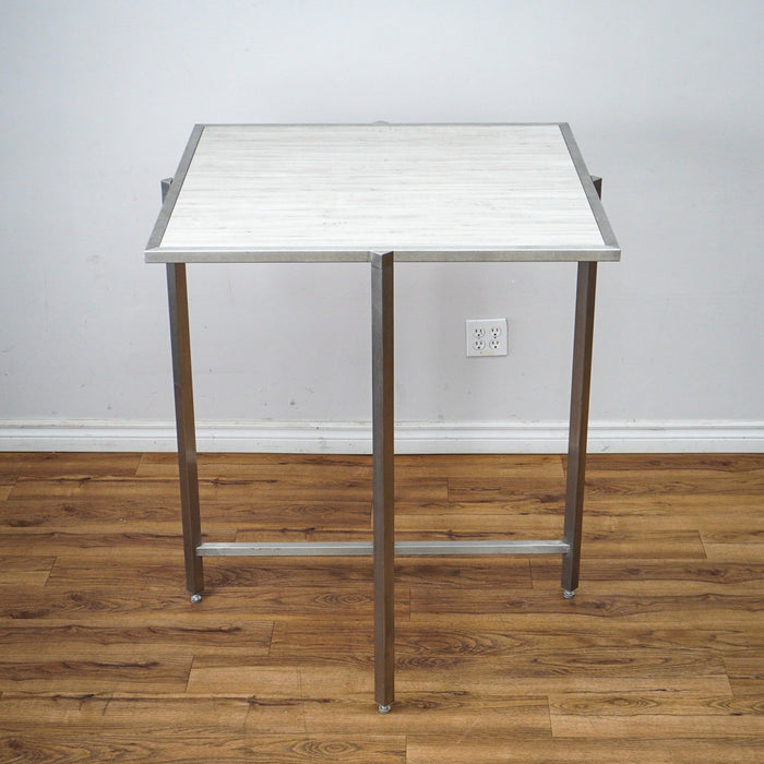 38in. Square Reversible Mixed Grey Laminate Table, Collapsible Metal Frame