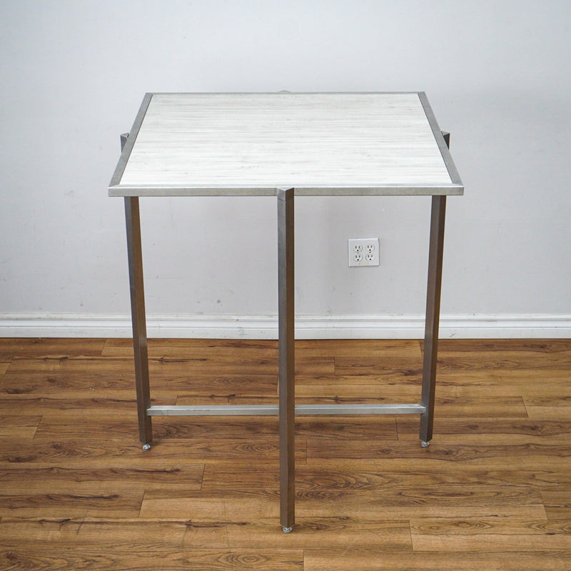 38in. Square Reversible Mixed Grey Laminate Table, Collapsible Metal Frame
