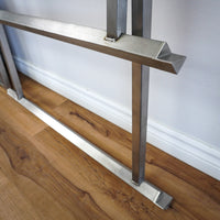 62×32-in. Reversible Grey-Tones Laminate Table with Collapsible Metal Frame