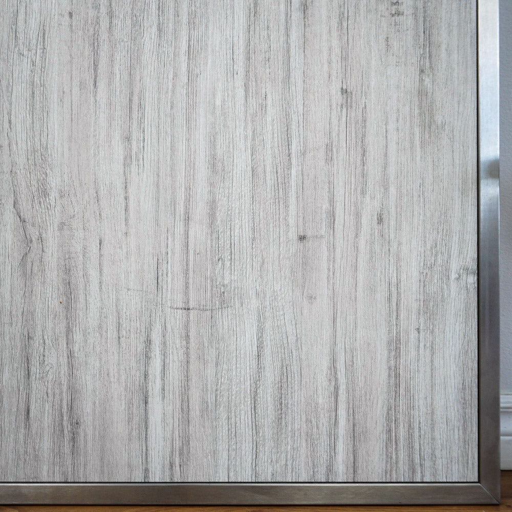 62×32-in. Reversible Grey-Tones Laminate Table with Collapsible Metal Frame