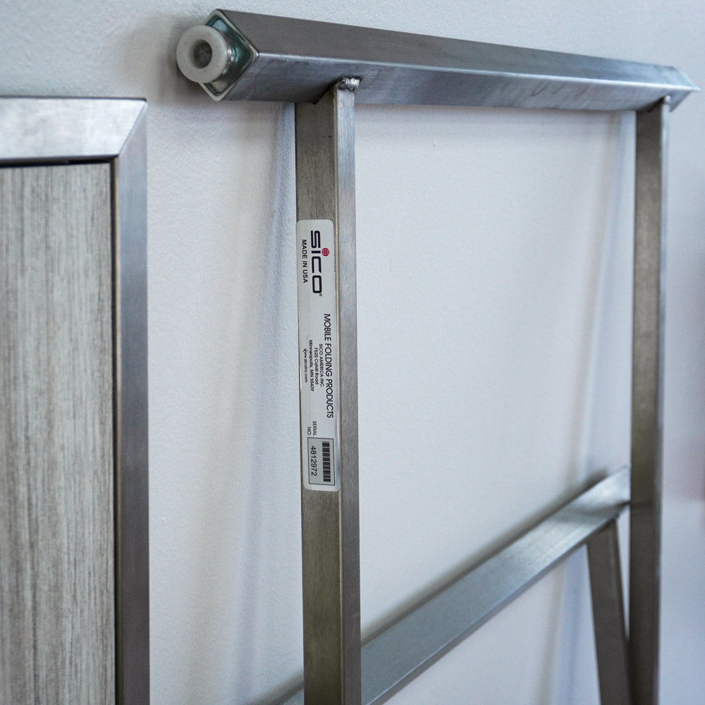 62×32-in. Reversible Grey-Tones Laminate Table with Collapsible Metal Frame
