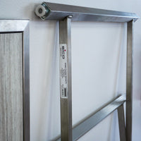 62×32-in. Reversible Grey-Tones Laminate Table with Collapsible Metal Frame
