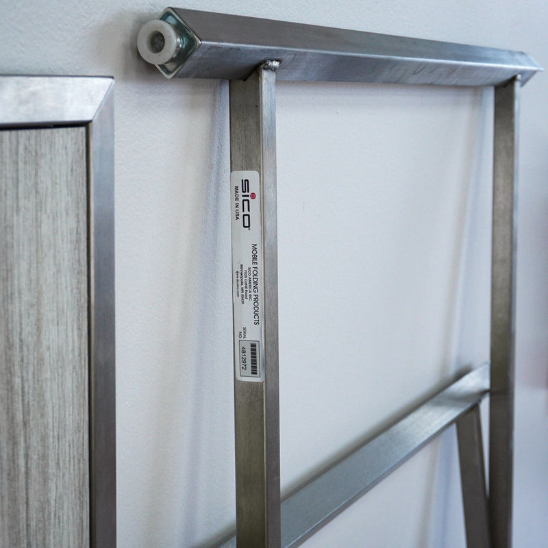 62×32-in. Reversible Grey-Tones Laminate Table with Collapsible Metal Frame