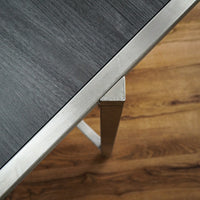 62×32-in. Reversible Grey-Tones Laminate Table with Collapsible Metal Frame