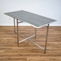 62×32-in. Reversible Grey-Tones Laminate Table with Collapsible Metal Frame