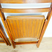 Set of 2 Wooden Slatted Folding Chair – 1.75-Inch Collapsed Depth