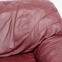 2-Seater Sofa in Maroon Leather – 66x32x32-Inch
