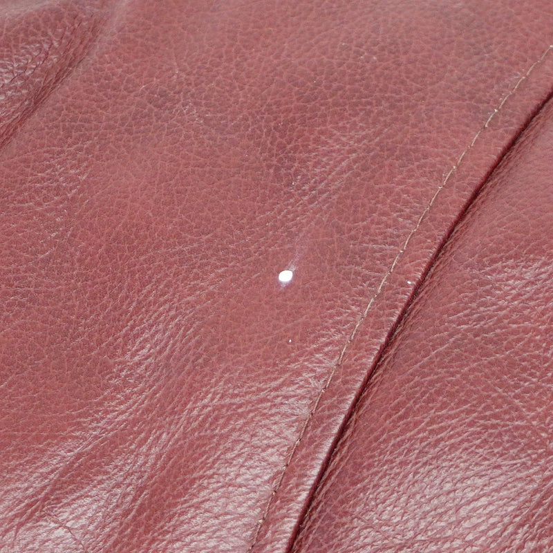 2-Seater Sofa in Maroon Leather – 66x32x32-Inch