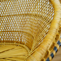29x22-Inch Woven Wicker Accent Chair with Cushions – 3x Patterned, 2x Striped