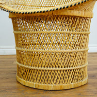 29x22-Inch Woven Wicker Accent Chair with Cushions – 3x Patterned, 2x Striped