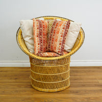 29x22-Inch Woven Wicker Accent Chair with Cushions – 3x Patterned, 2x Striped