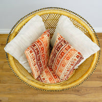29x22-Inch Woven Wicker Accent Chair with Cushions – 3x Patterned, 2x Striped