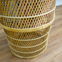 29x22-Inch Woven Wicker Accent Chair with Cushions – 3x Patterned, 2x Striped
