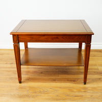 28x20x21-Inch Rectangular Wood Side Table with Lower Shelf