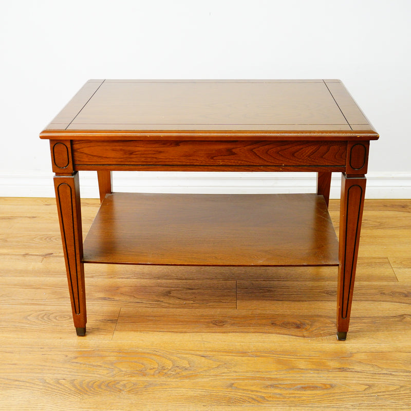 28x20x21-Inch Rectangular Wood Side Table with Lower Shelf