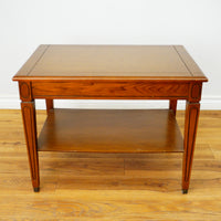 28x20x21-Inch Rectangular Wood Side Table with Lower Shelf