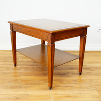 28x20x21-Inch Rectangular Wood Side Table with Lower Shelf