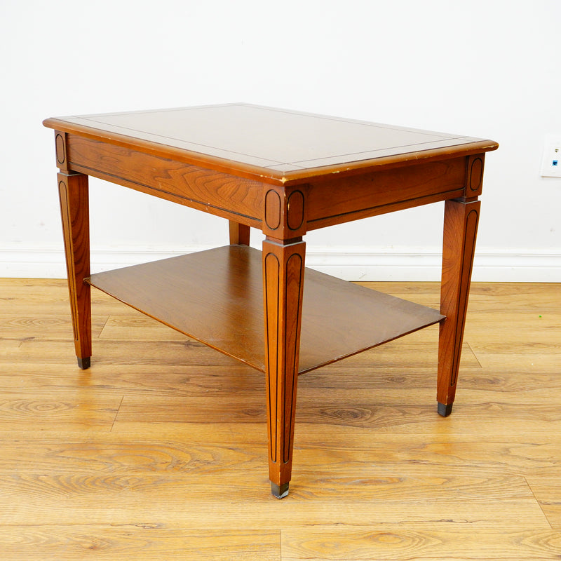28x20x21-Inch Rectangular Wood Side Table with Lower Shelf