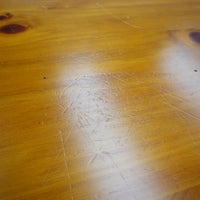 47-Inch Round Wood Dining Table with Ornate Base & 4x Upholstered Chairs