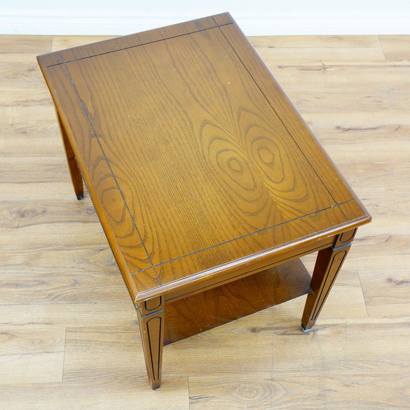 28x20x21-Inch Rectangular Wood Side Table with Lower Shelf