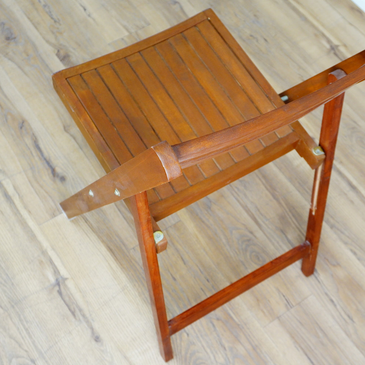 Set of 2 Wooden Slatted Folding Chair – 1.75-Inch Collapsed Depth