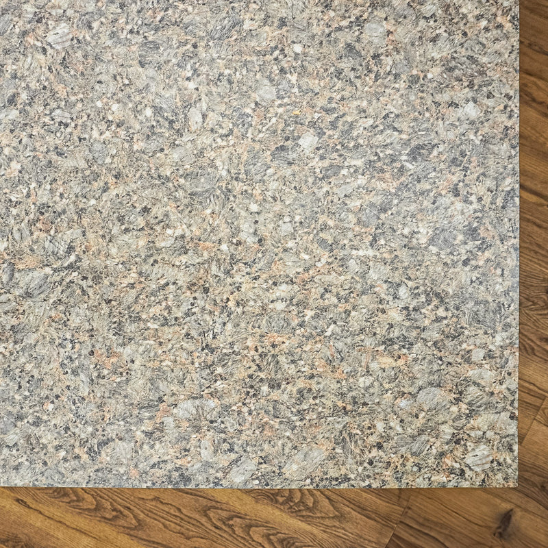 Stone-Look Utility Table on Wheels with Metal Frame