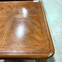21 in. H Wooden End Table – Square Top with Inlay Detail